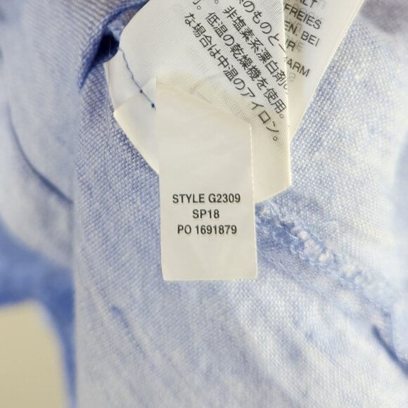 J. Crew Baird McNutt Irish Linen Perfect Button Up Shirt Blue 00P - Picture 10 of 10